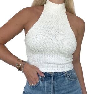 Commense White Halter Knit Women’s Top NWT